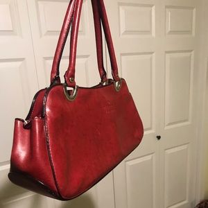 Bright red Gucci baguette bag